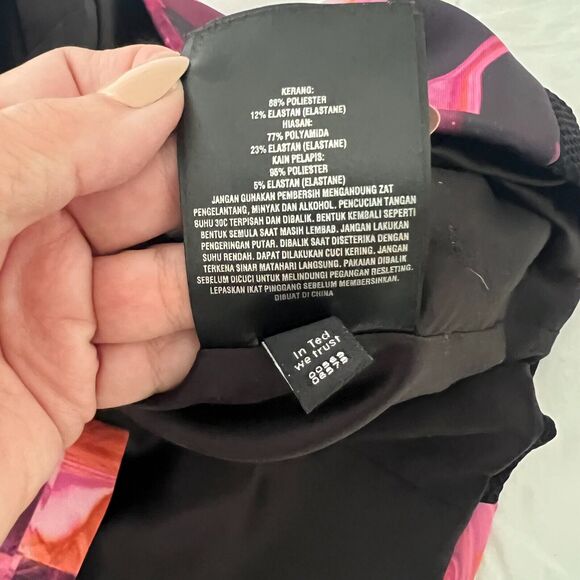 TED BAKER LONDON Jasmaii Pink and Black Geometric Print Panel Dress Ted sz 1 - Picture 5 of 10